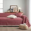 Sofa Towel Anti-cat Scratch Jacquard Red Plaid Festive Holiday Thick Sofa Blanket Sofa Cover