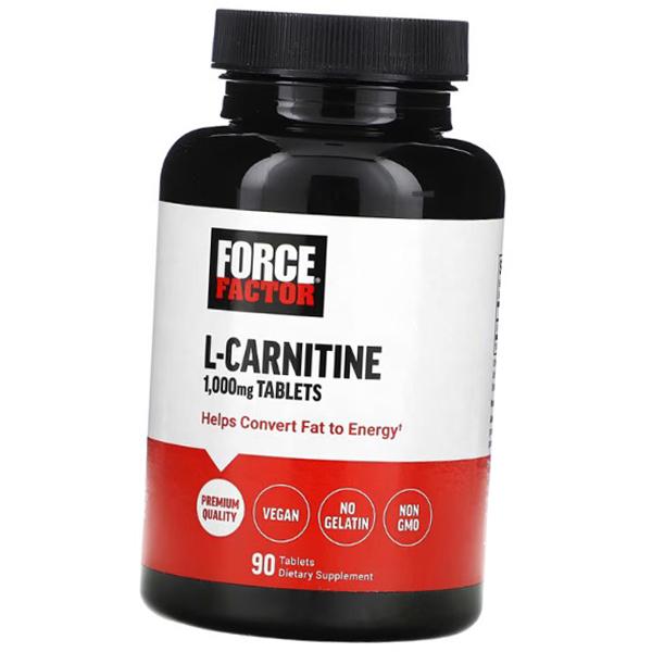 Карнитин Тартрат, L-Carnitine 1000, Force Factor 90таб (02641004)