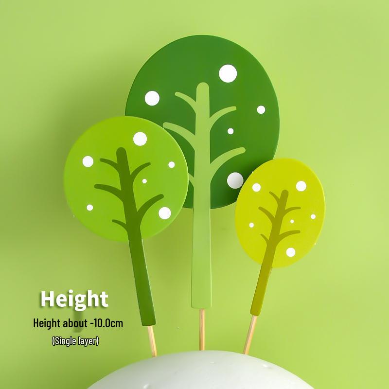 Forest Leaves Cake Topper: Apple & Coconut Tree Decor with Free Shipping