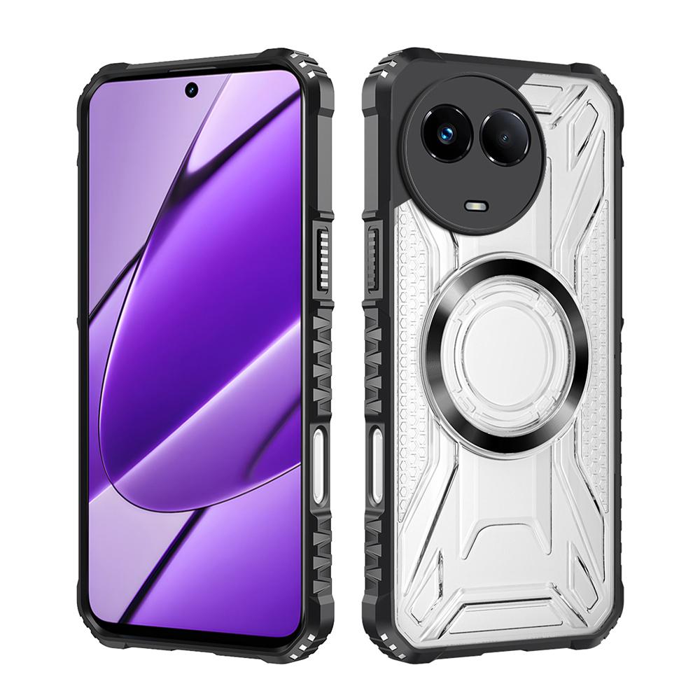 KEYSION Husă Magnetică Transparentă pentru Realme 13 5G 12 12X 5G Rezistentă la Șocuri Husă Spate Telefon pentru OPPO Realme 11 5G 11X 5G