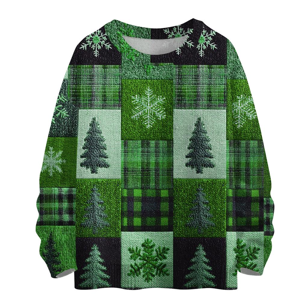 Women's Casual Long Sleeve Woolen Christmas Sweatshirt Fall  Vacation Long Sleeve Pullover