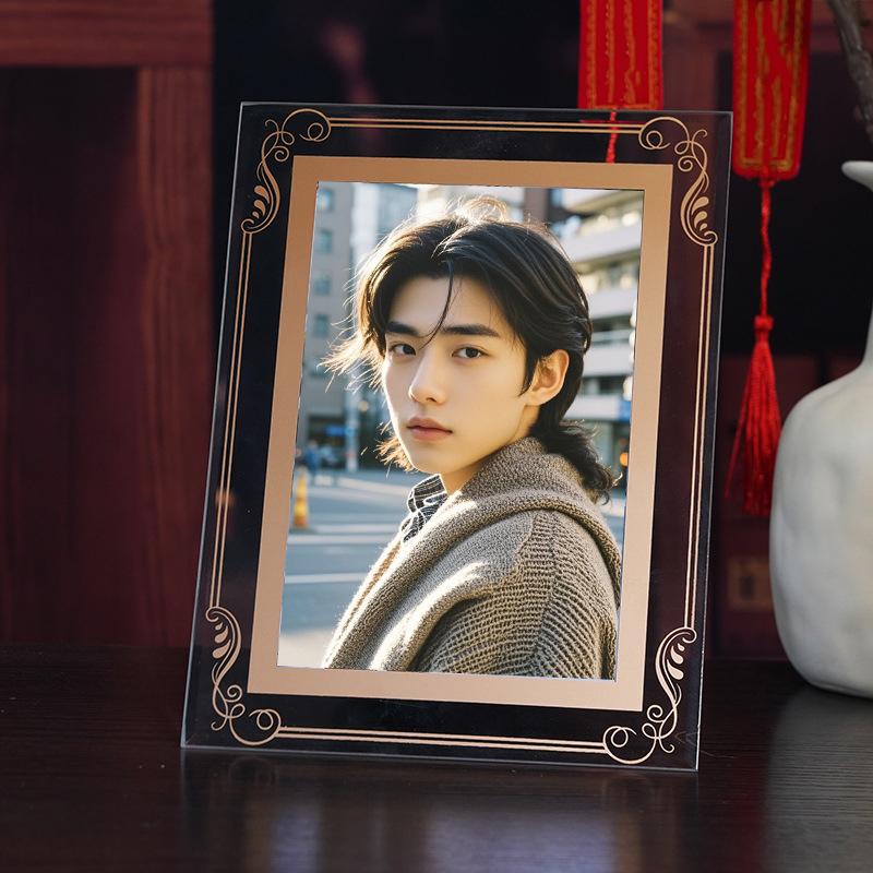 WTEMPO Clear Photo Frame Vertical/Horizontal Place Rectangular Frame Home Decor Tabletop Picture Holder, Collage Photo/Poster Artwork Display Frame 1pc*7inch золотой