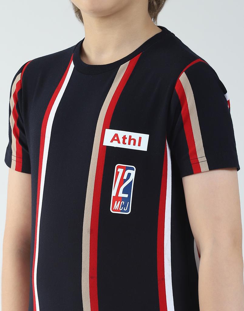 MONTE CARLO Boys Striped Round Neck T-Shirt