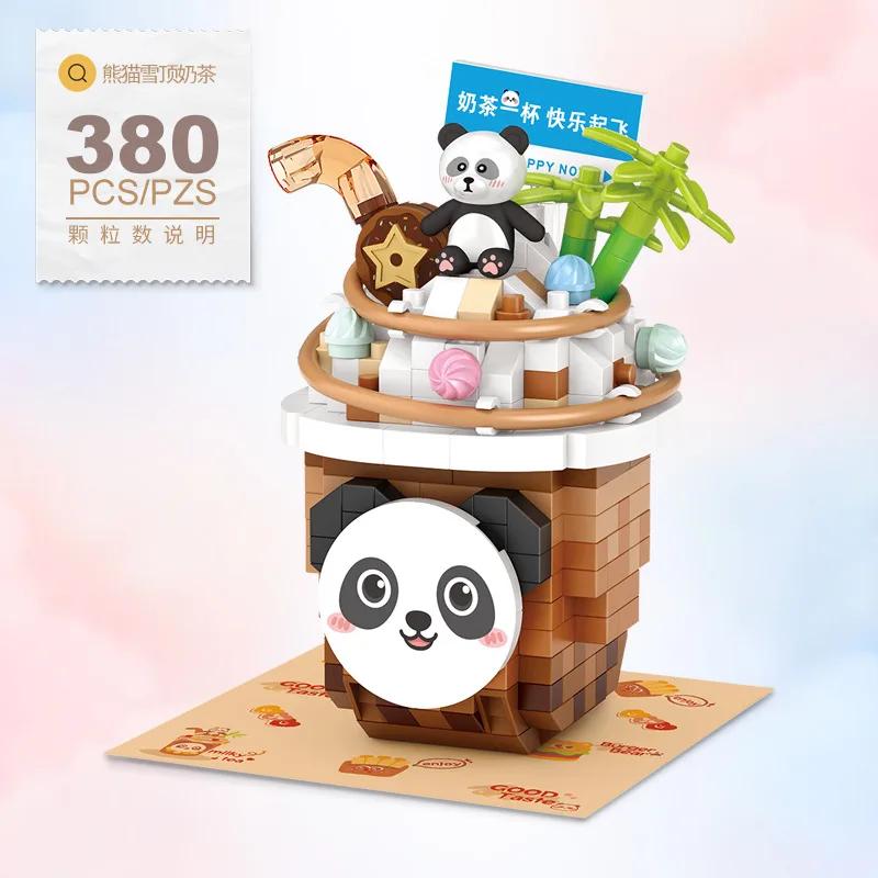 Building Blocks Panda Creative Assembly Decoration Dessert Electrical Mini Particles, Educational Boys and Girls Kids Toys