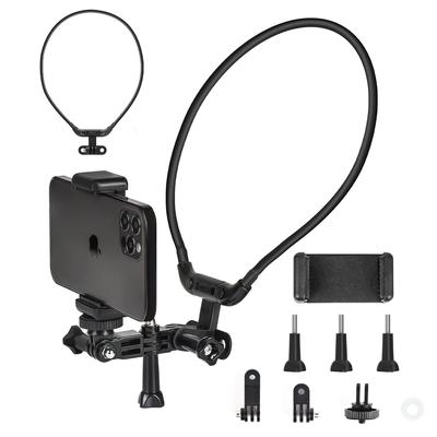 Support de cou pour support de cou pour action livré avec smartphone compatible avec d'autres caméras d'action GoPro, réglable multi-angle, caméras, support,