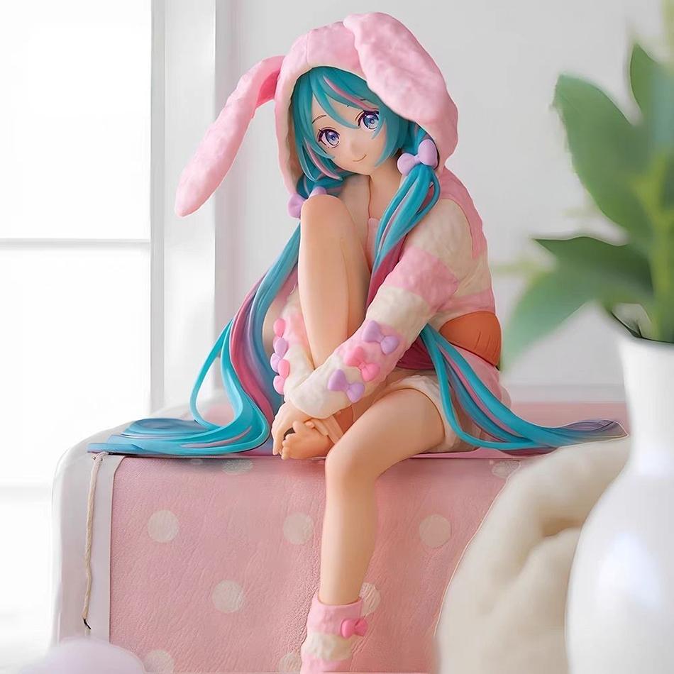 15CM Cute Anime Girl Figure Ornaments Noodle Stopper Rabbit Ear Pajamas Series Model Toys Aciton Collection Gifts Kid Friendly Entertaining Fun Play