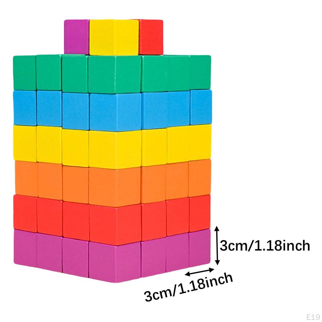 And Sorting Cubes, Math Toy for Early Learning, Versatile, Colorful Square Wooden Blocks Puzzles