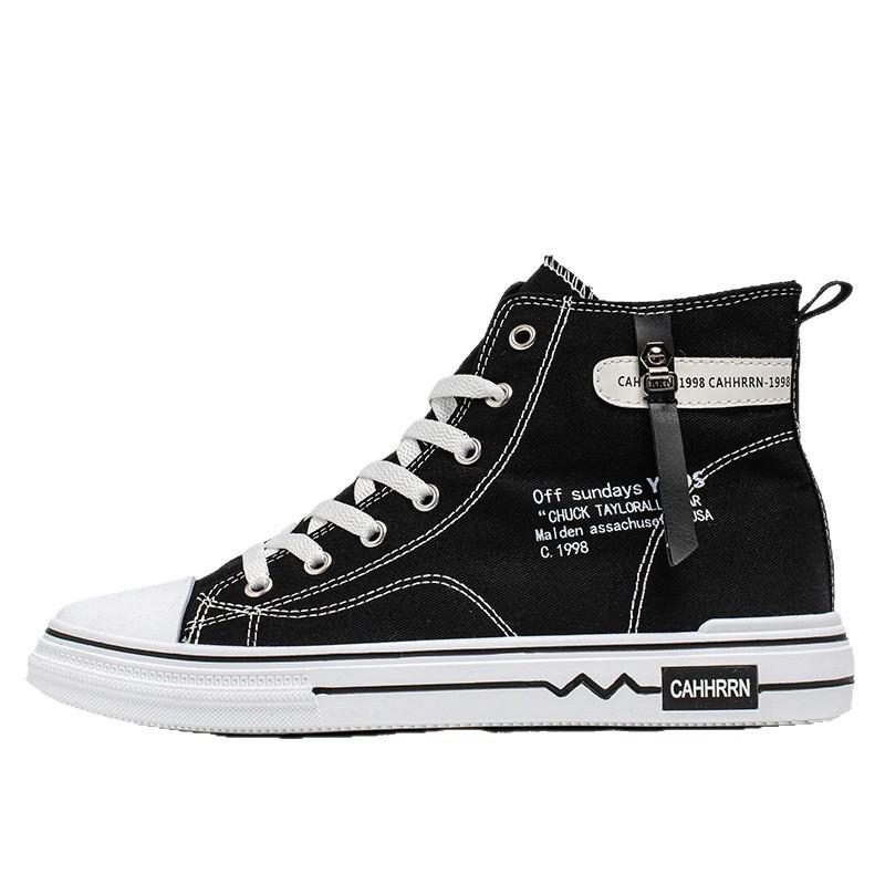 Men's shoes autumn 2025 new high-top board shoes student flat canvas shoes literary style youth fashion casual shoes