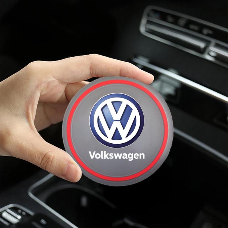 For VOLKSWAGEN VW 2pcs Car Water Cup Pad Bottle Holder Non-slip Mat For Volkswagen Golf Tiguan Jetta Transporter Passat T5 Polo 