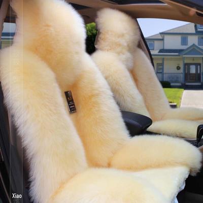 One-Piece Wool Car Seat Cushion - Plush Fur Winter Pad