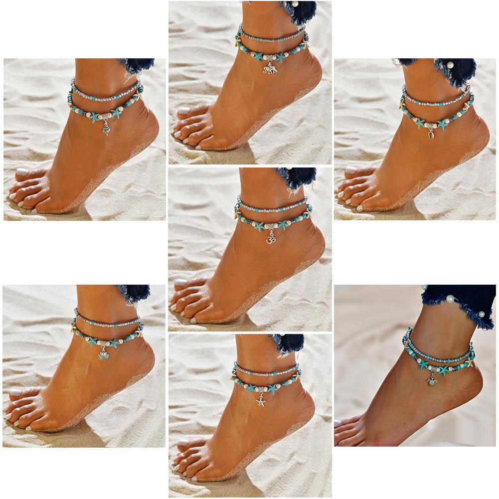 Women Delicate Conch Bead Yoga Foot Chain Stylish Simple Decoration Beach Foot Chain