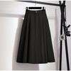 Fusta din bumbac pentru femei, vară, stil preppy, ocazional, elegant, cu buzunar, elastic, talie înaltă, fuste midi, linie A