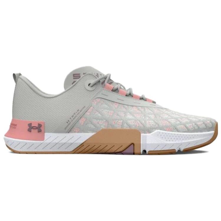 Under Armour Women's White Clay Pink Fizz Tribase Reign 5 Training Shoes 3026022-300