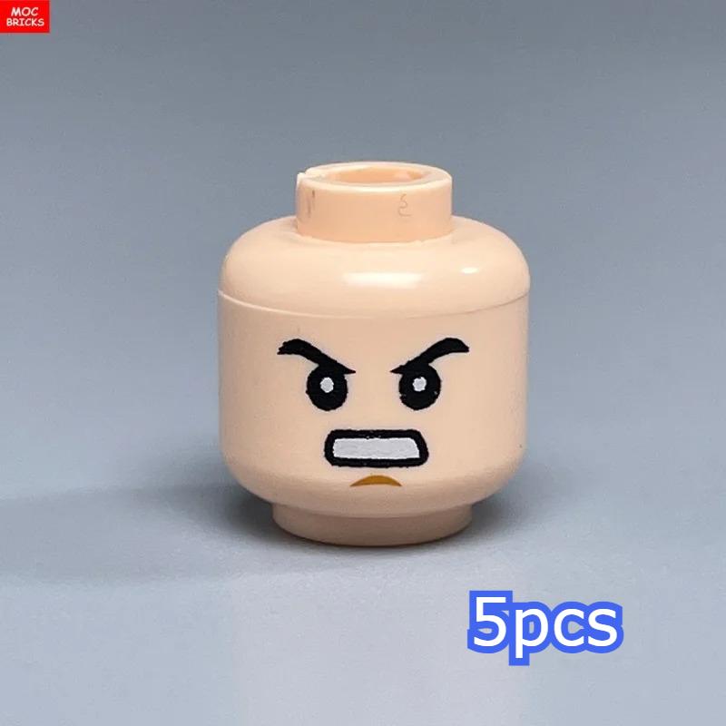 MOC Bricks Hollow Flesh Face Expression Head For 4cm Figure DIY Educational Building Blocks Toys For Children Gifts