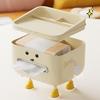 Tissue Box Holder Decorative Tissue Box Case Cute Tissue Box Cover with Legs Multifunctional Phone Holder Desktop Organization