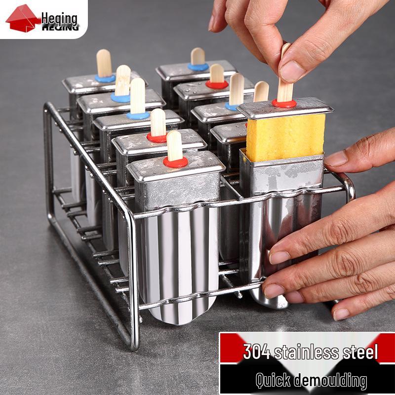 Ensemble de moules à glace en acier inoxydable pour bâtonnets glacés DIY