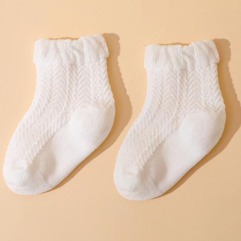3Pair/lot New solid color thin mesh baby socks
