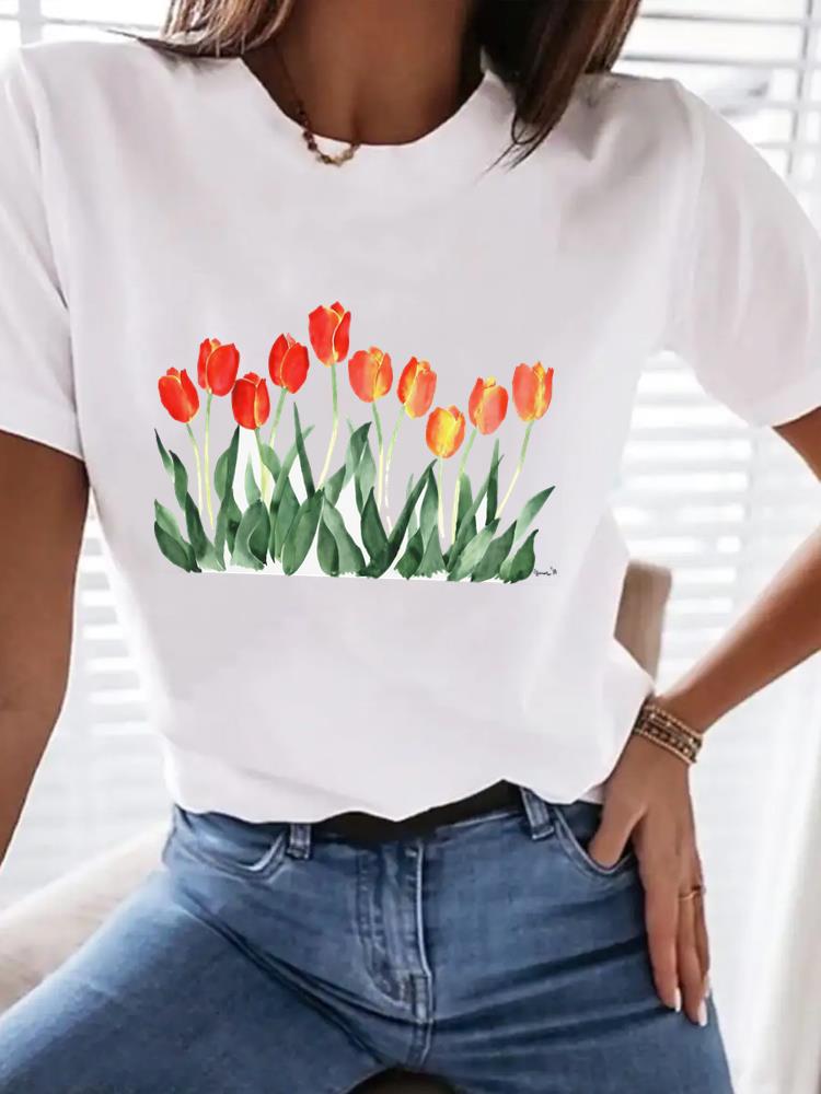 (Asian Size) Tee Top Butterfly Sweet 90s Trend Women Clothing T Shirt Woman Print Fashion  Female Short Sleeve Graphic T-shirts