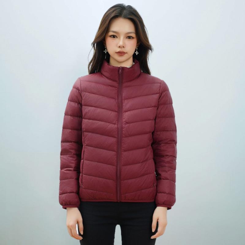 Women's new national standard 90 down simple down solid color women's stand-up collar women's clothing light down jacket women
