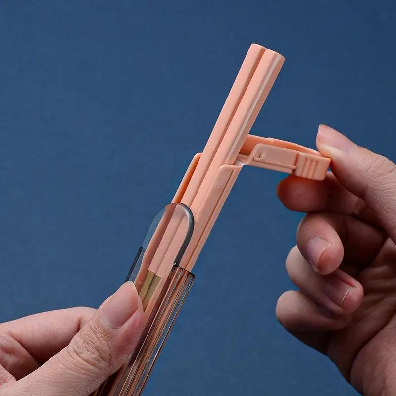 1 Pair 304 Stainless Steel Chopstick With Box Holder Non-slip Sushi Food Metal Sticks Portable Chopsticks For Travel Outdoor