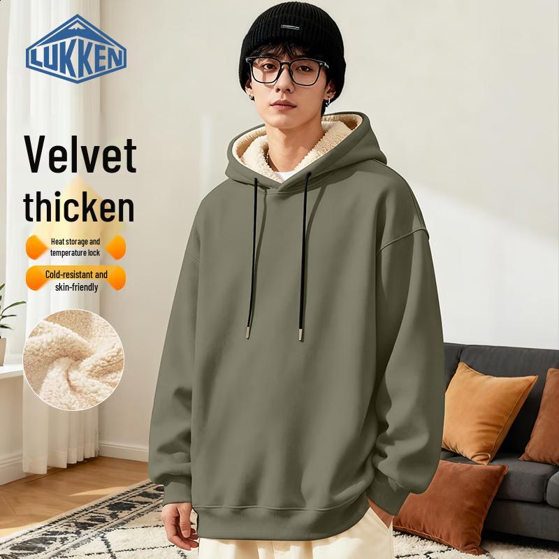 LUKKEN Men s Heavyweight Fleece Lined Hooded Sweatshirt M
