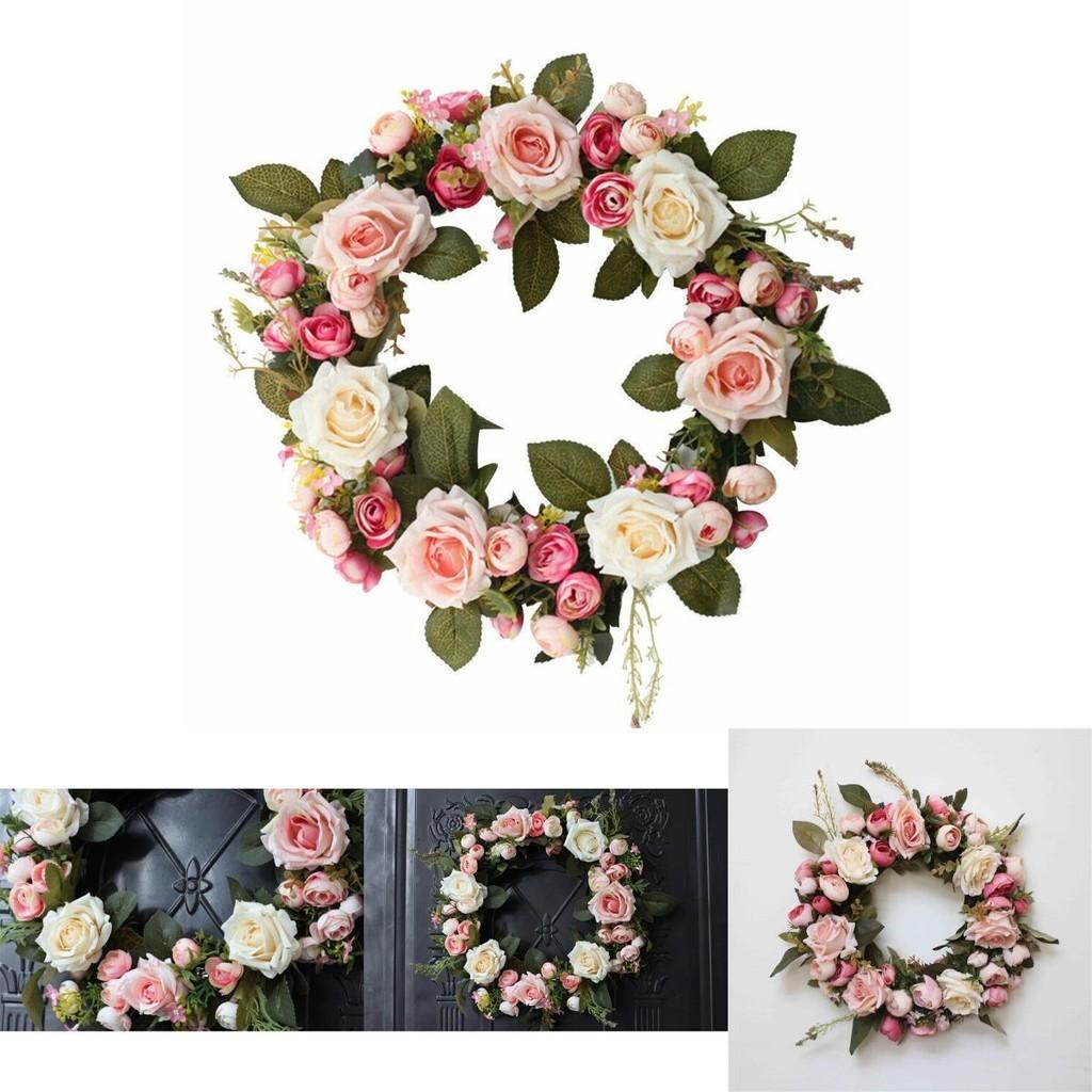 High-quality Artificial Peony Rose Hanging Door Flower Wreath For Events