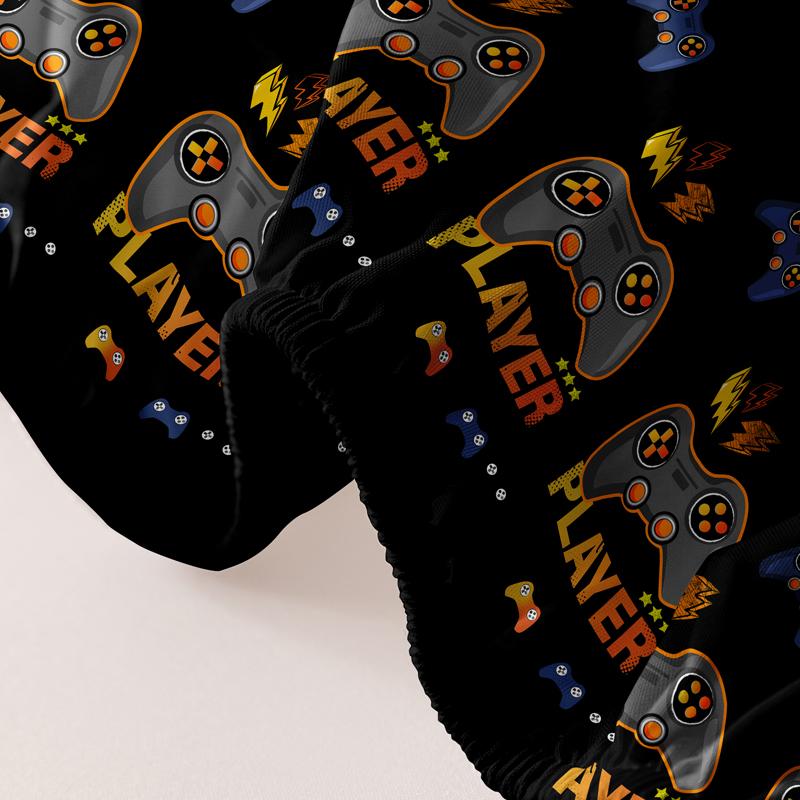 1 Piece Of Giant Player Black Patterned Matte Bedsheet, Bedroom Printed Bedspread, Bedding (Excluding Pillowcases)