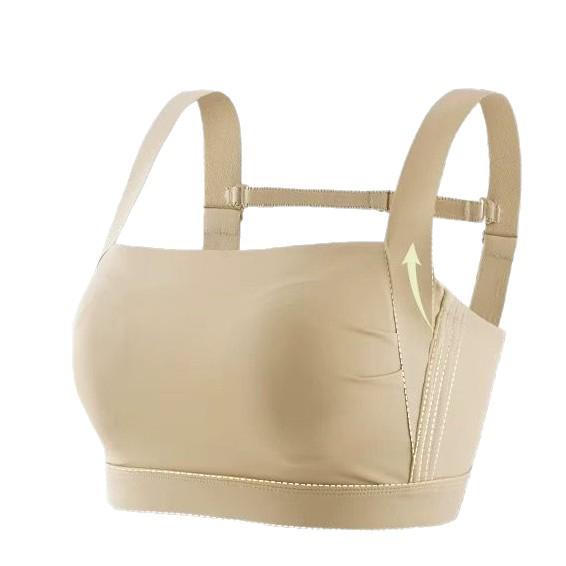 Wire-Free Plus Size Bra: Slimming Design with Wide Shoulder Straps for Summer, Anti-Sagging, and Side Fat Gathering