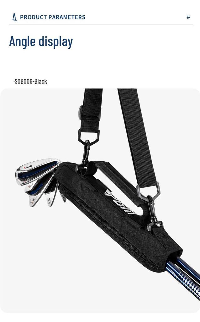 PGM Men's Portable Mini Golf Bag, Holds 5 Clubs, Simple Gun-Style Small Ball Tube