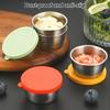 6Pcs Sauce Cups with Easy Open Colorful Lids Leak-Proof 40ml Salad Dressing Containers Stainless Steel Snack Cups