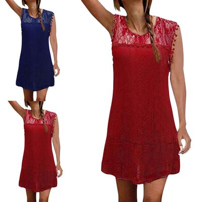 sexy tassel splicing sling sleeveless evening dress