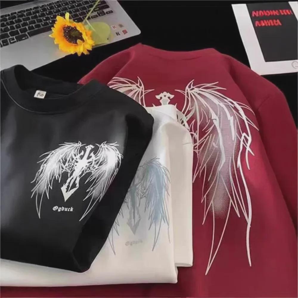 Herren Retro Flügel Rundhals Kurzarm T-Shirt