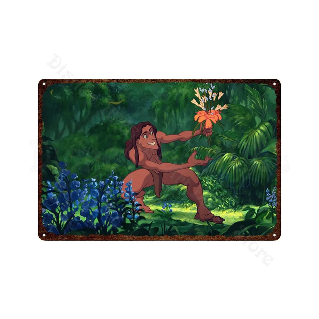 Tarzan Metal Poster Classic Animated Films Vintage Tin Sign Plate Metal Plaque Wall Art Stickers For Room Decor