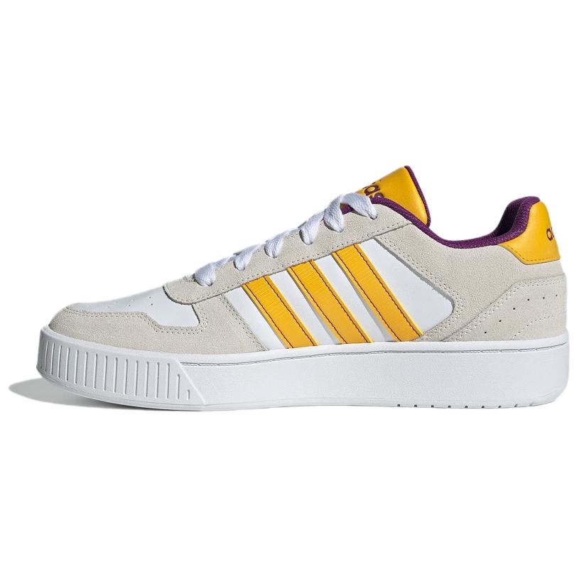 Adidas Neo D-Pad Classic Non-Slip Wear-Resistant Breathable Low-Top Skate Shoes Unisex Sneakers White Yellow Purple JI2564
