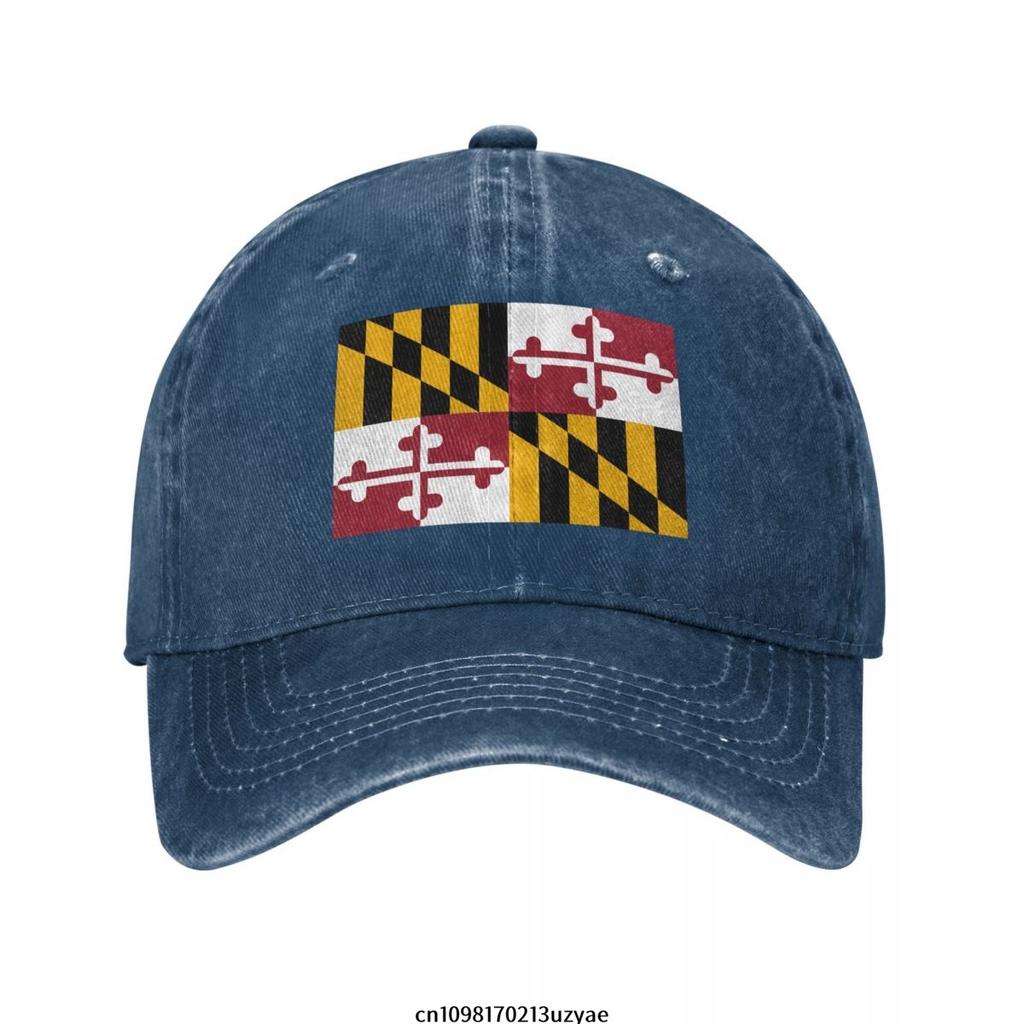 Flag Of Maryland Fashion Unisex Cotton Baseball Cap Classic Adult Adjustable Denim Hat
