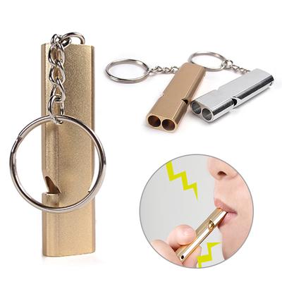 1 Pc Aluminum Alloy High Frequency Double Tube Survival Whistle