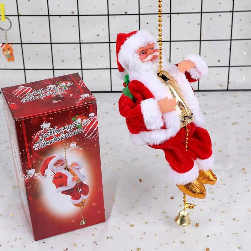 Christmas Scene Decoration Set: Climbing Ladder, Bead Curtain, and Rope Climbing Santa Claus Christmas Gift армия зеленый