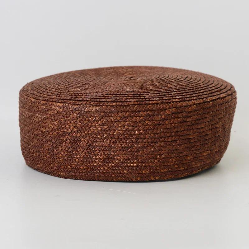 French Beret Hat Women Straw Cap Summer Circle Woven Sun Hat Church Derby Party Hostesses Pillbox Hat Millinery Fascinator Base