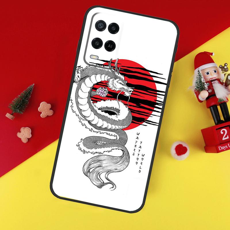 Japanese Dragon Style Case For Oppo A5 A6 Pro A15 A57 A17 A54 A74 A94 A76 A16 A96 A40 A60 A80 A18 A38 A58 A78 A98