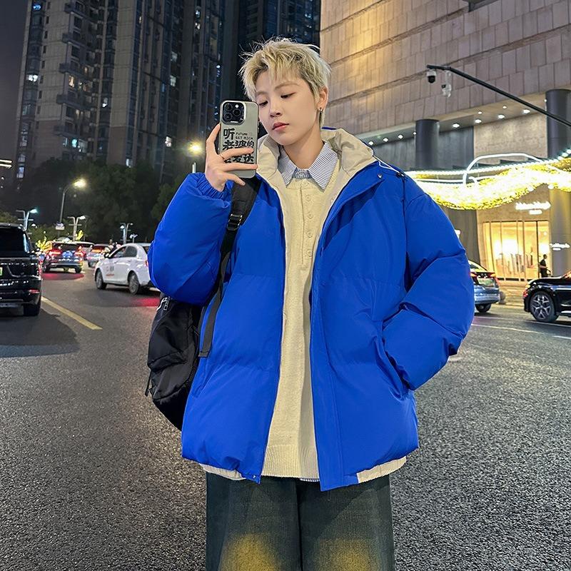 Winter New Couple Cotton Clothes Men's and Women's Thickened Thermal Hooded Jacket Jacket Student Bread Clothes Trendy Cotton-padded Clothes
