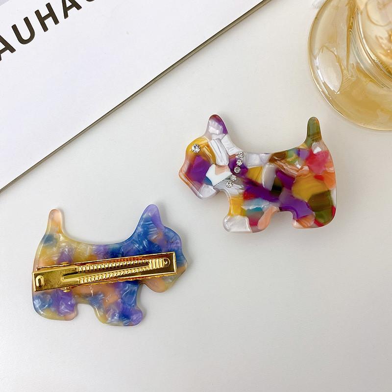 Niedliches Hunde-Design 5,3 cm Acetat Haarspange Entzückendes Modeaccessoire für Mädchen und Frauen