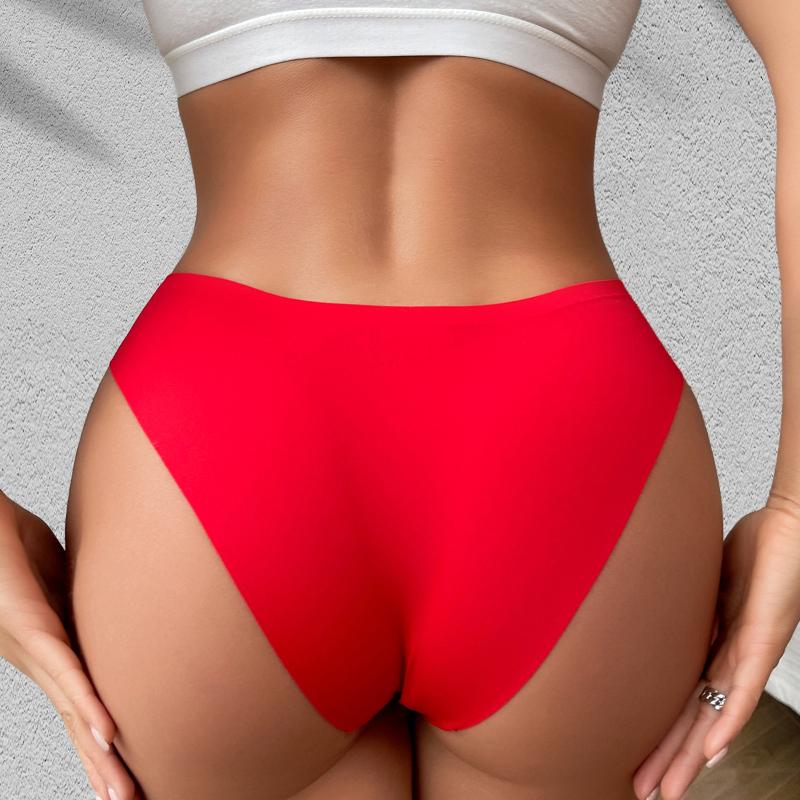 1PC Triangle Panties Breathable Underwear Mature-Fitting Hand Washable Exquisite Thin-strapped Design Daily Wear Black/Red