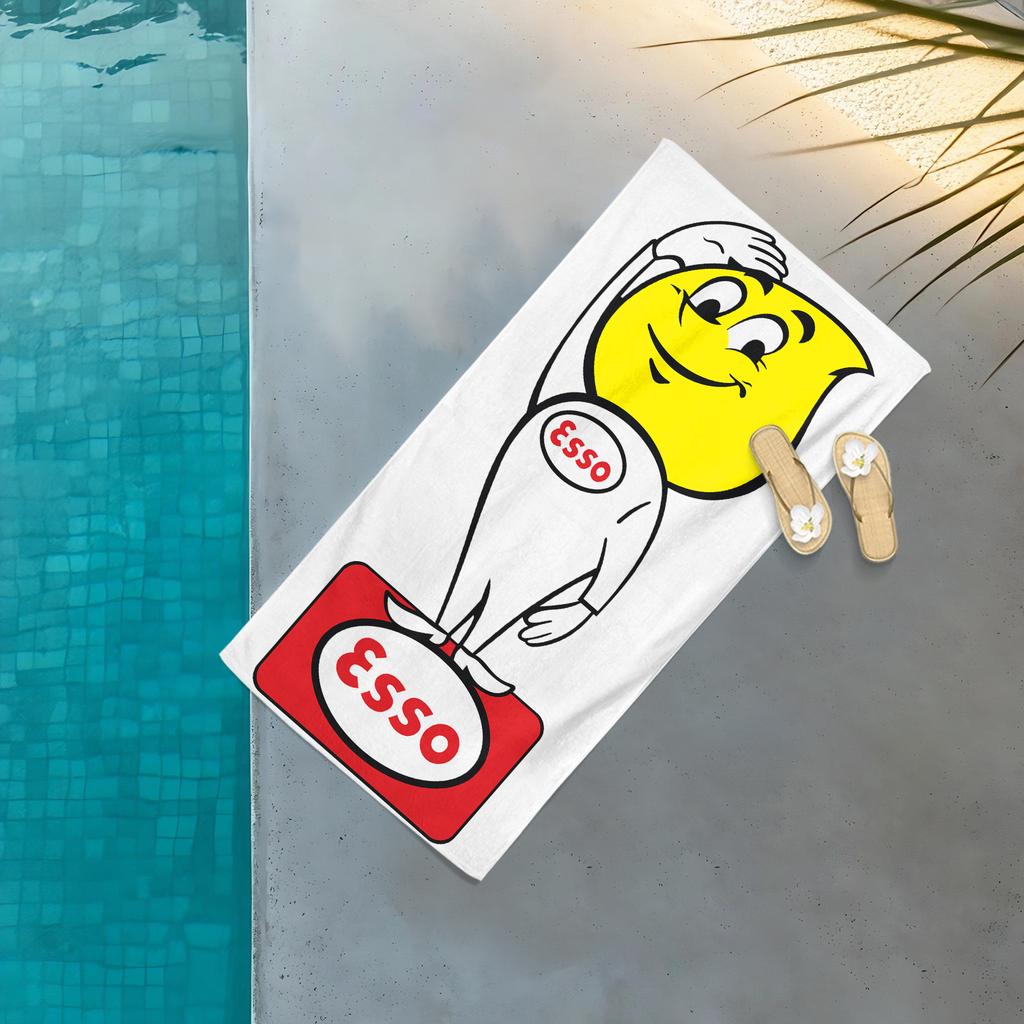 Fashion E-Essos Motor Oil Printed Towel,Quick Drying Beach Towels Are Suitable For Swimming Pools Camping Yoga And The Gym