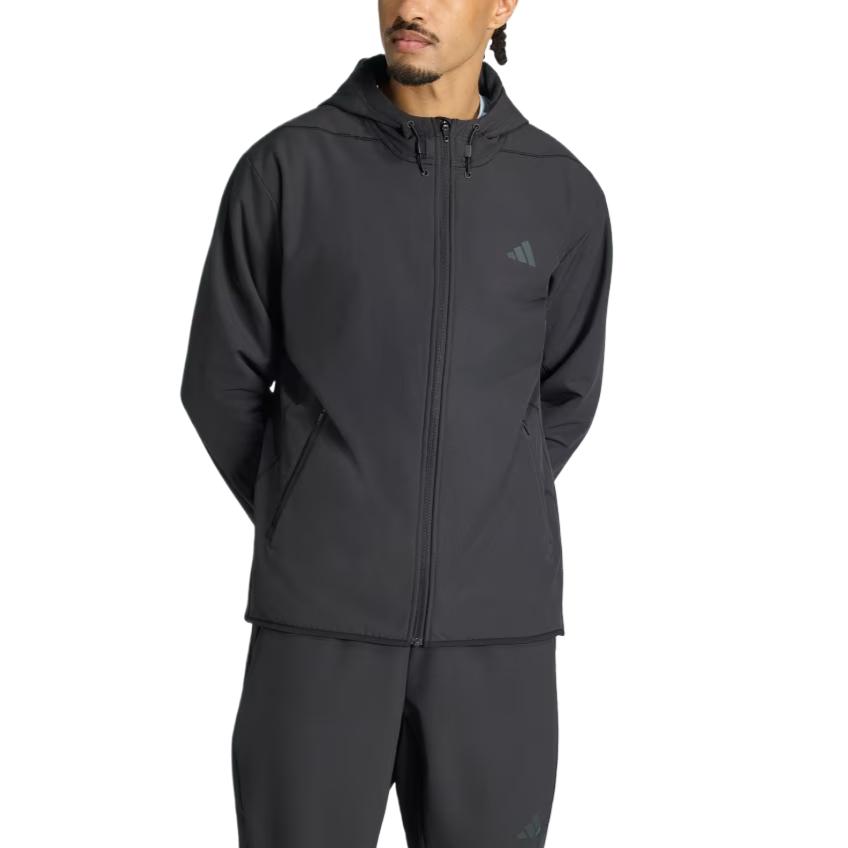 Men's Adidas Jackets Men's Black Hooded Non Detachable Moderate