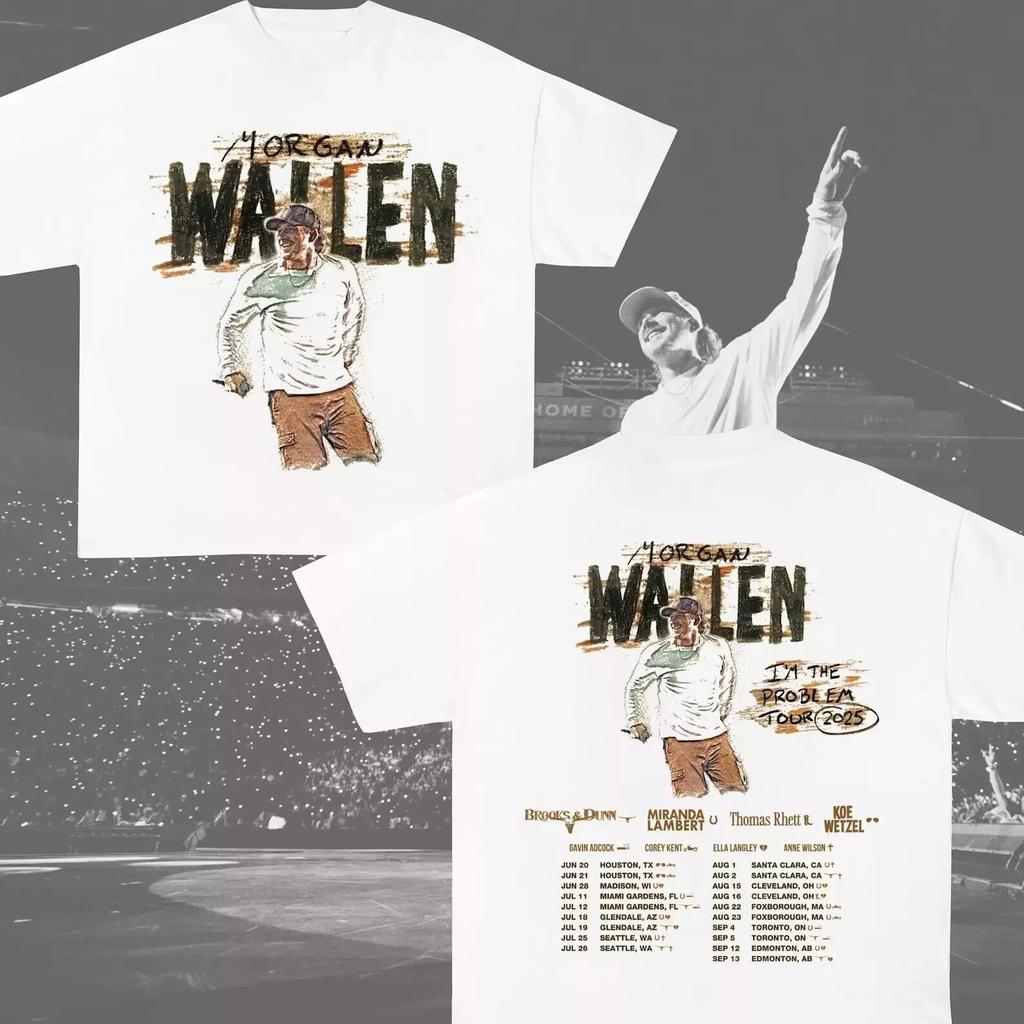 Morgan Wallen Tour 2025 2 Sided Shirt, Im the problem World Tour Unisex Tee