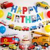 Cartoon Car Happy Birthday Banner Construction Vehicle Garland Kids Boy Birthday Party Decoration Favors Baby Shower Supplies