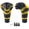 Zcargel Gear Shift Knob, Universal Gear Shift Knob Snake Shape Shift Knob Handle Shifter Lever Stick with 3 Adapters Knob Personalized Car Shift