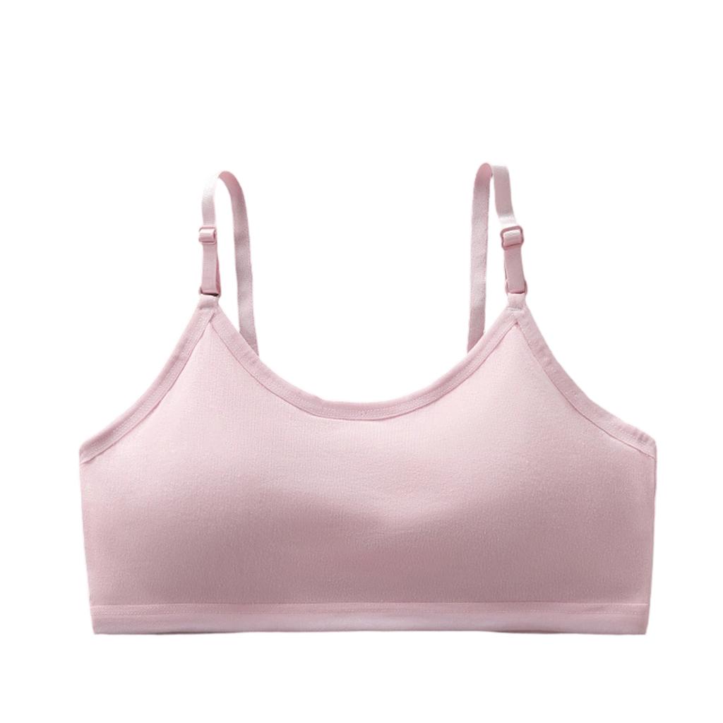 Adjustable Shoulder Strap Sports Bra For Girls (10-14 Years Old) With Fixed Cup