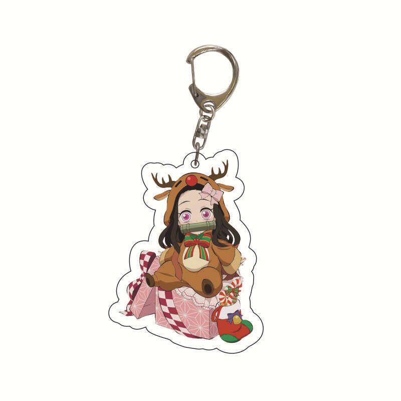 Llavero Acrílico Único de Demon Slayer para Navidad Perfecto Para Fans del Anime y Coleccionistas