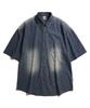 Stance [M~4Xl] Fade Wash Denim Short Sleeve Shirt_Blue